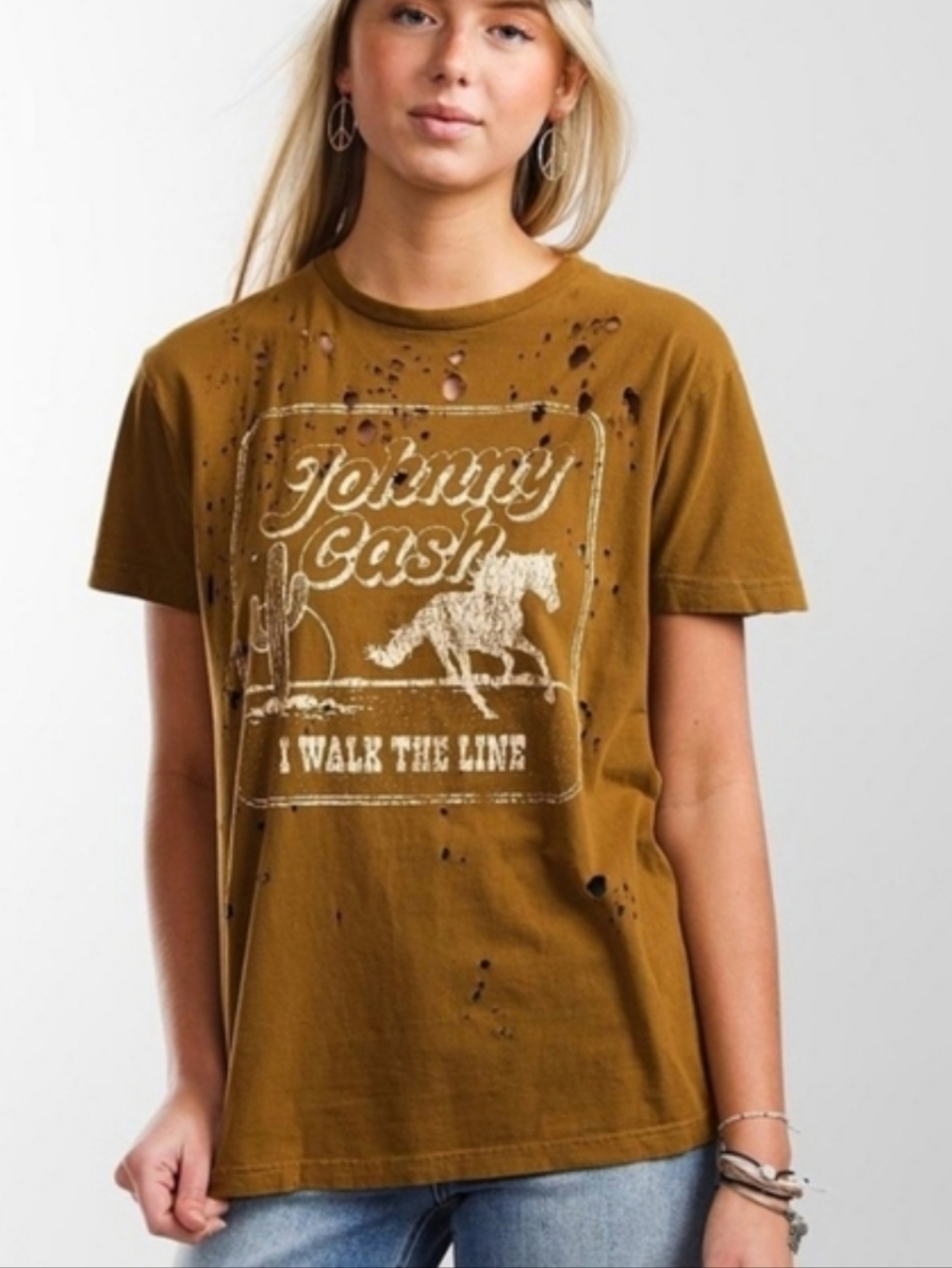 Johnny Cash Short Sleeve Distressed Graphic Tee